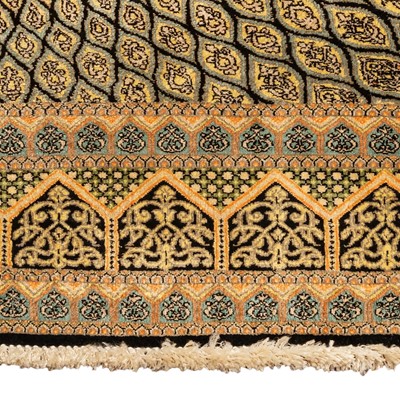 Lot 2 - An extremely fine, signed silk Qum rug, central Persia