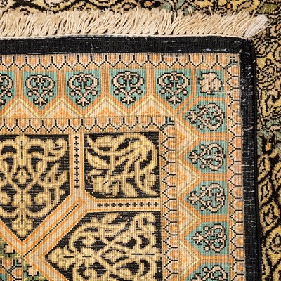 Lot 2 - An extremely fine, signed silk Qum rug, central Persia