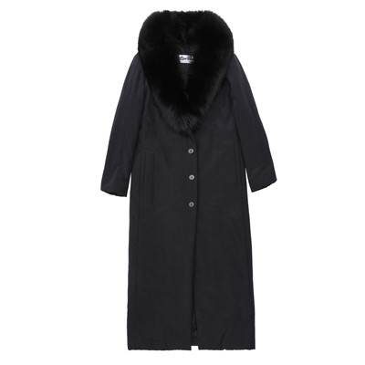 Lot 195 - Tritone Furs Black Padded Long Coat - Size 42