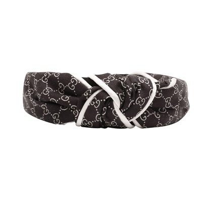 Lot 408 - Gucci Black Silk GG Headband