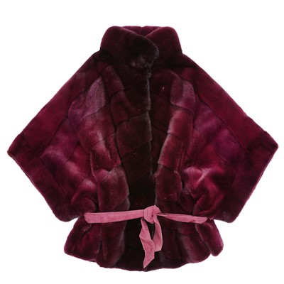 Lot 25 - Tritone Furs Magenta Mink Cape Coat - Size M