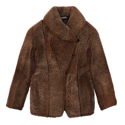 Lot 94 - Giorgio Armani Brown Shearling Jacket - Size 38