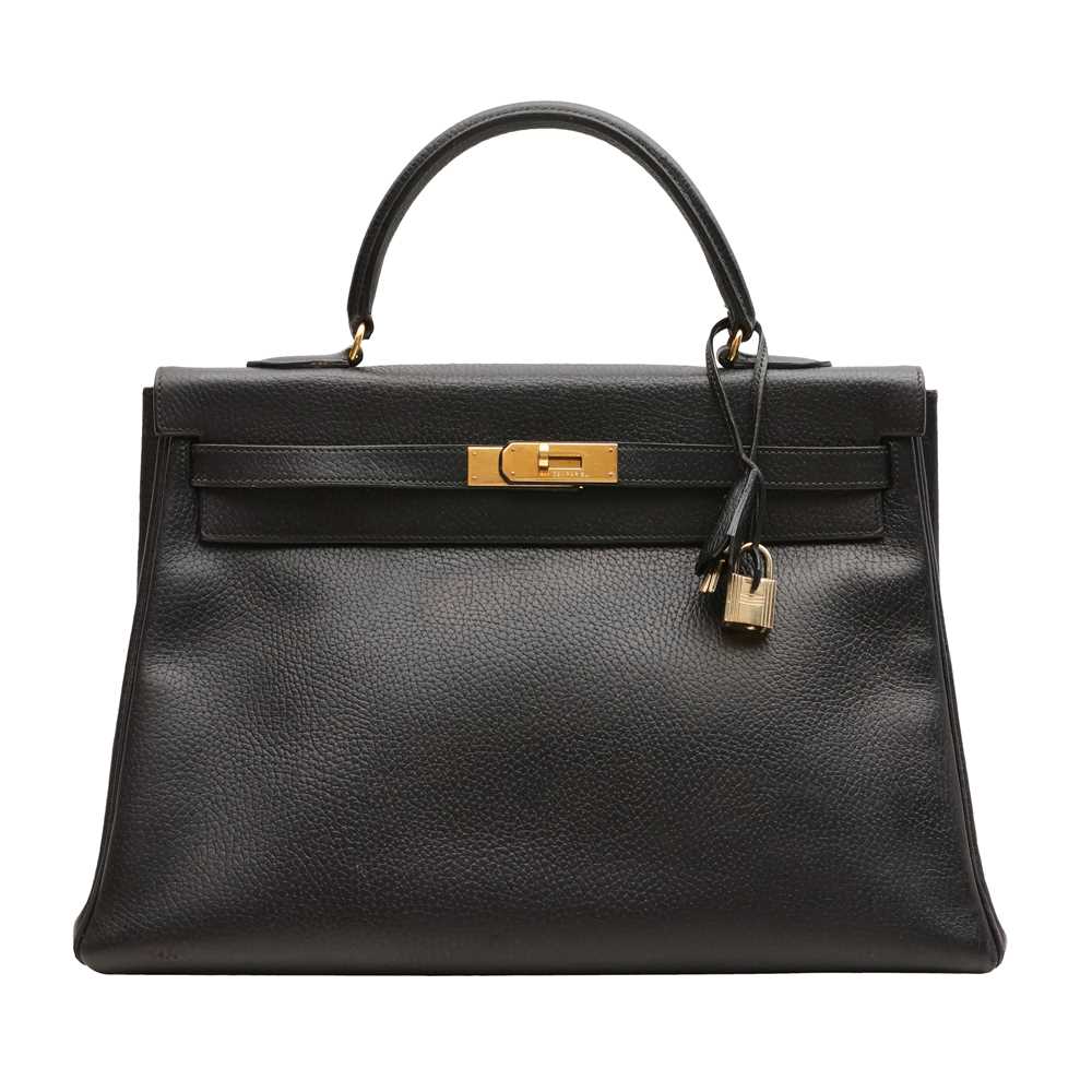 Lot 164 - Hermes Black Clemence Kelly Sellier 35