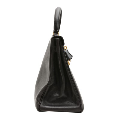 Lot 164 - Hermes Black Clemence Kelly Sellier 35