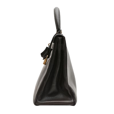 Lot 164 - Hermes Black Clemence Kelly Sellier 35