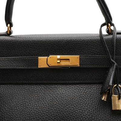 Lot 164 - Hermes Black Clemence Kelly Sellier 35