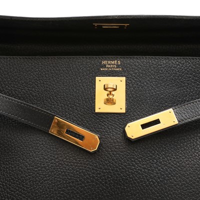 Lot 164 - Hermes Black Clemence Kelly Sellier 35
