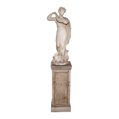 Lot 136 - A painted plaster figure of a Classical lady