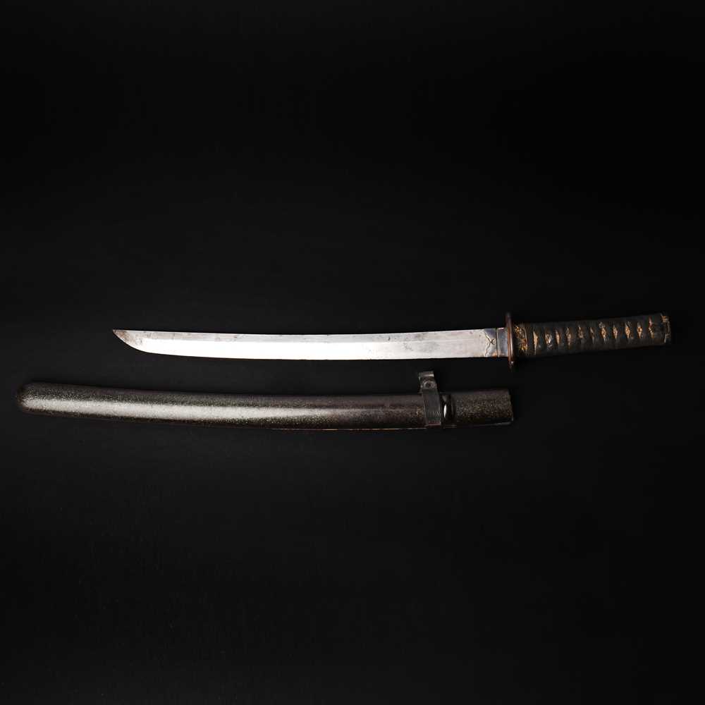 Lot 37 - A mounted Japanese wakizashi, Meiji period, signed Hisahiro