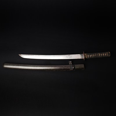 Lot 37 - A mounted Japanese wakizashi, Meiji period, signed Hisahiro