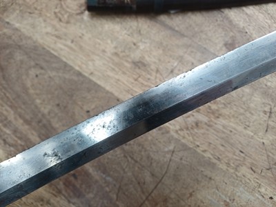 Lot 37 - A mounted Japanese wakizashi, Meiji period, signed Hisahiro