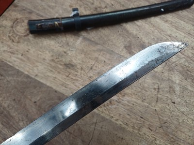 Lot 37 - A mounted Japanese wakizashi, Meiji period, signed Hisahiro