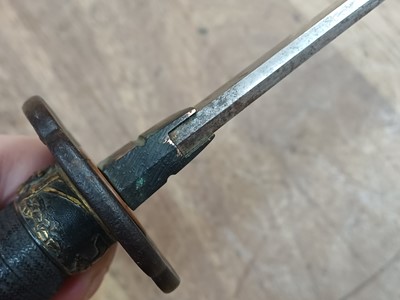 Lot 37 - A mounted Japanese wakizashi, Meiji period, signed Hisahiro