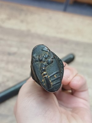 Lot 37 - A mounted Japanese wakizashi, Meiji period, signed Hisahiro