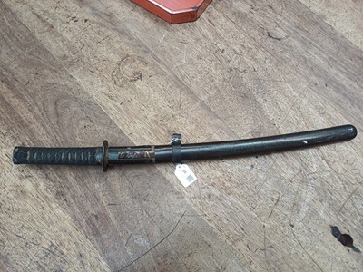 Lot 37 - A mounted Japanese wakizashi, Meiji period, signed Hisahiro