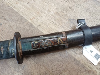 Lot 37 - A mounted Japanese wakizashi, Meiji period, signed Hisahiro