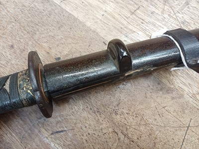 Lot 37 - A mounted Japanese wakizashi, Meiji period, signed Hisahiro