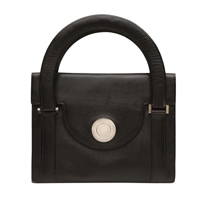 Lot 227 - Hermes Black Cuir de Russie 368 Round Flap Bag