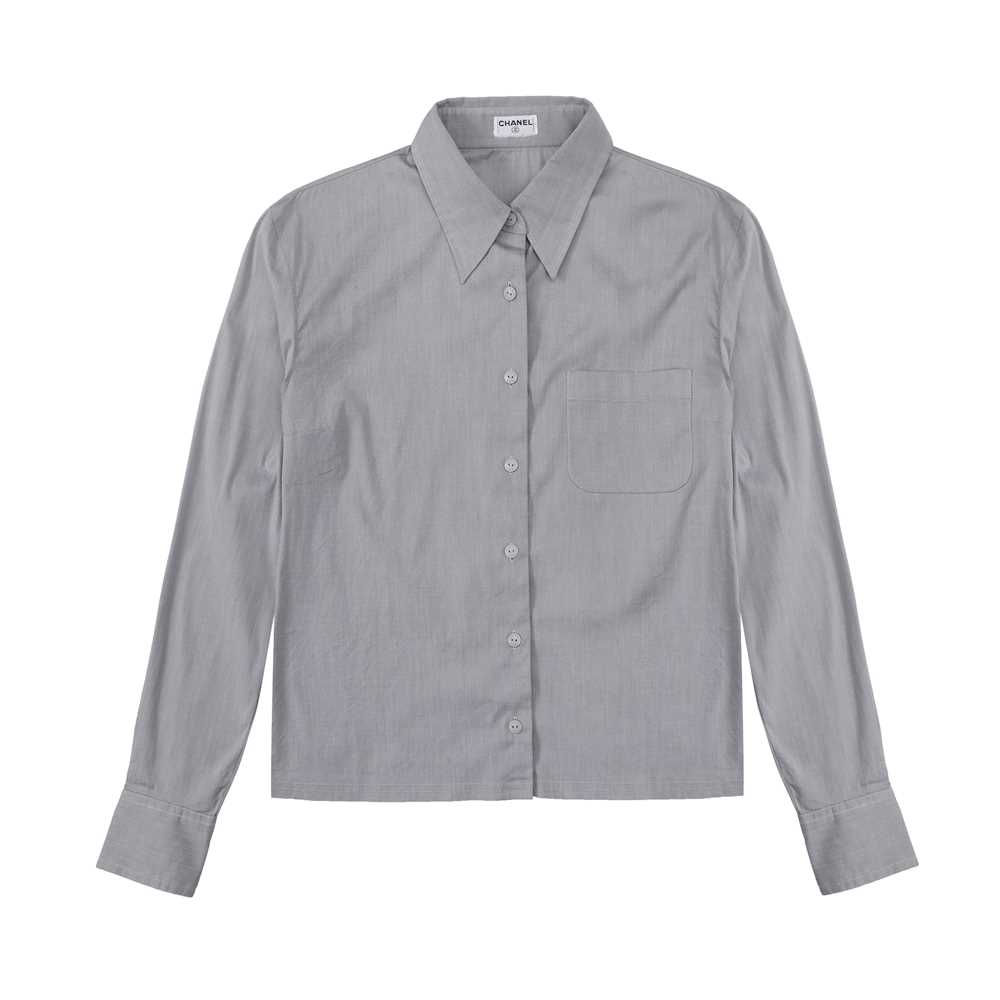 Lot 22 - Chanel Grey Poplin Long Sleeve Shirt