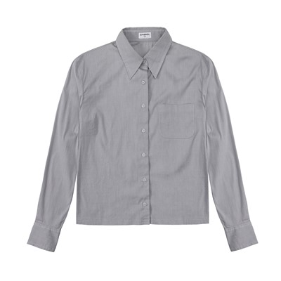 Lot 31 - Chanel Grey Poplin Long Sleeve Shirt