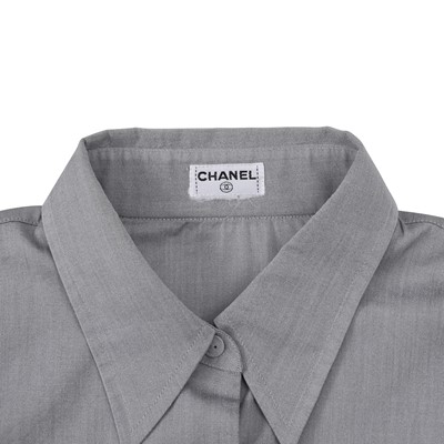 Lot 22 - Chanel Grey Poplin Long Sleeve Shirt