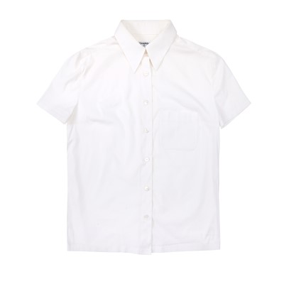 Lot 184 - Chanel White Poplin Short Sleeve Shirt