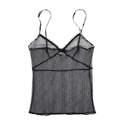 Lot 174 - Chanel Black Mesh CC Camisole Top - Size 42