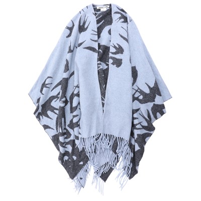 Lot 55 - McQueen Blue Wool Swallow Wrap Shawl