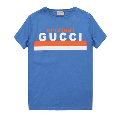 Lot 417 - Gucci Junior Blue Retro T Shirt - Size Age 10
