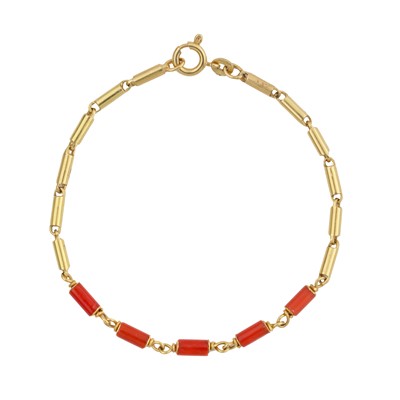 Lot 190 - λ A coral line bracelet