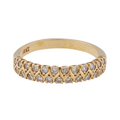 Lot 339 - A two row diamond half eternity ring