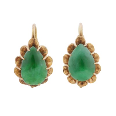 Lot 154 - A pair of jadeite earrings