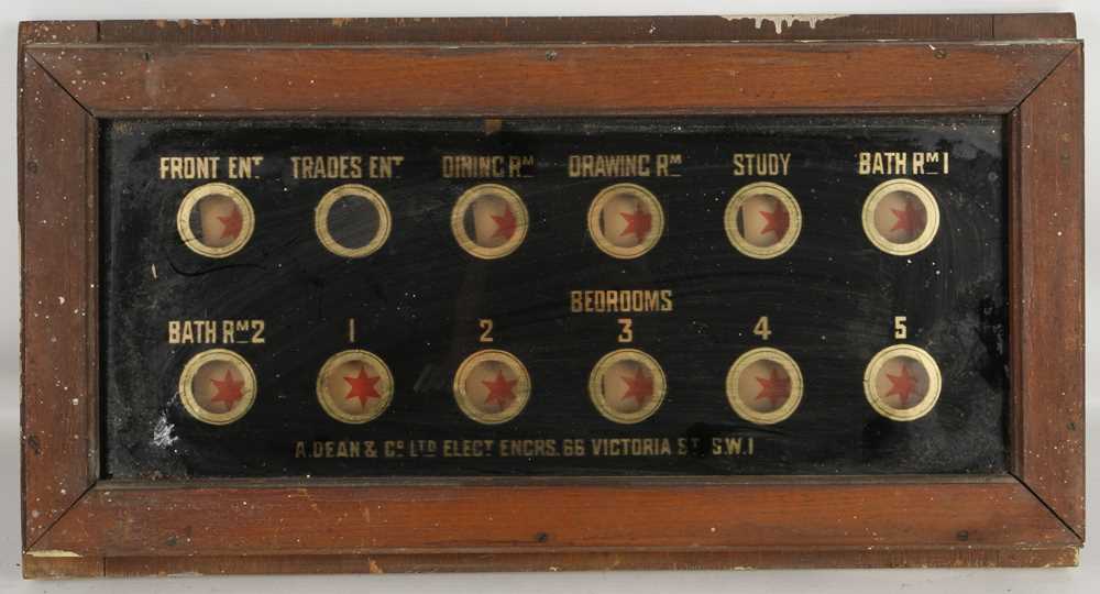 Lot 510 - An Edwardian servants bell room indicator by...