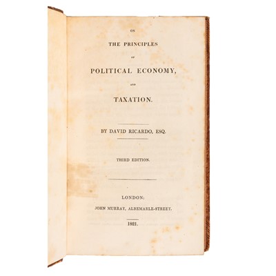 Lot 62 - Ricardo. Principles of Political Economy and Taxation, 1821