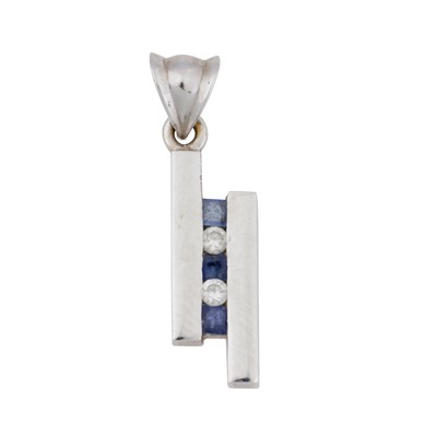 Lot 302 - A sapphire and diamond pendant
