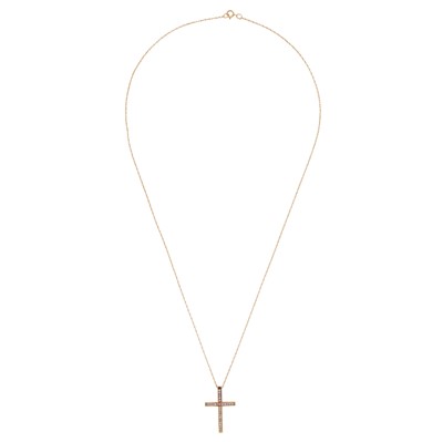 Lot 384 - A diamond cross pendant necklace