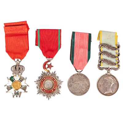 Lot 69 - Group, Crimea Medal, French Légion d'Honneur, Turkish Crimea Medal and Order of the Medjidie