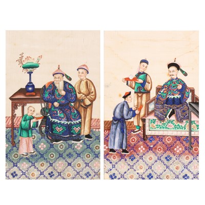 Lot 226 - Two Chinese 'figural' pith paper paintings, Chinese School, 19th century