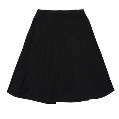 Lot 329 - Chanel Black Wool Crepe Pleat Skirt - Size 38