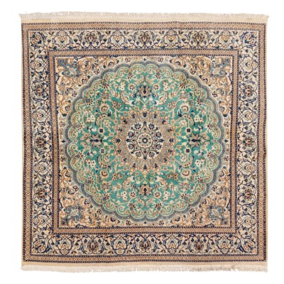 Lot 11 - A fine part silk Nain carpet, central Persia