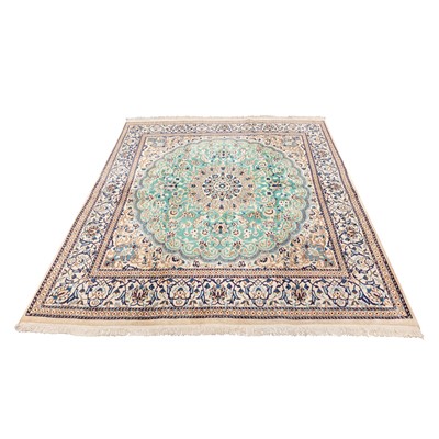 Lot 11 - A fine part silk Nain carpet, central Persia