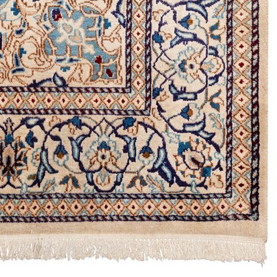 Lot 11 - A fine part silk Nain carpet, central Persia