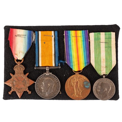 Lot 126 - Group, WWI Medal Trio and Italian Messina Earthquake Commemorative Medal