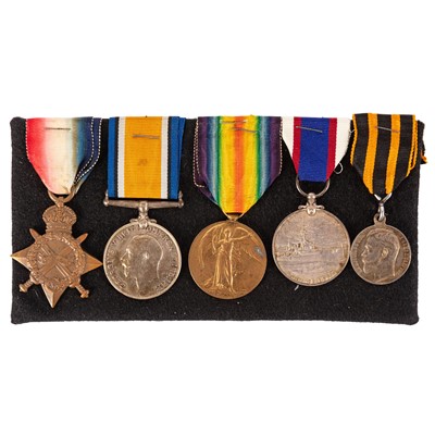 Lot 128 - Group, WWI Medal Trio, Long Service & Good Conduct Medal, and Russian Medal of St. George