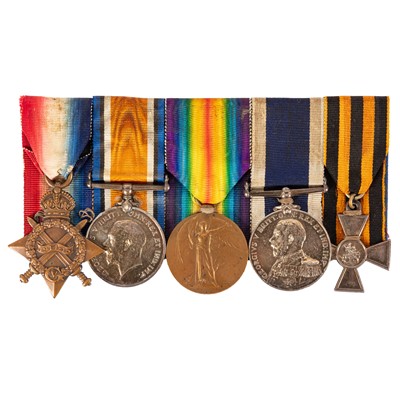 Lot 132 - Group, WWI Medal Trio, Long Service & Good Conduct Medal and Russian Cross of St. George