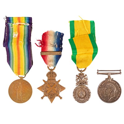 Lot 143 - Group, WWI Medal Trio and French Medaille Militaire