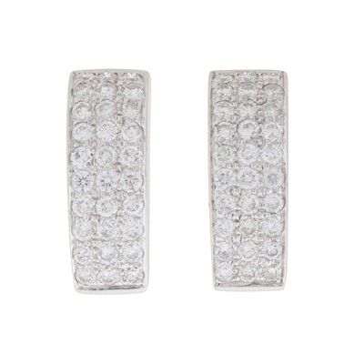Lot 315 - A pair of diamond hoop earrings, circa 2019