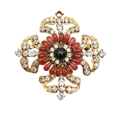 Lot 13 - Chanel Crystal Maltese Cross Brooch