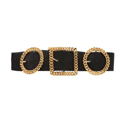 Lot 322 - Chanel Black Chain Buckle Dress Belt