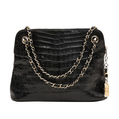 Lot 151 - λ Chanel Black Crocodile Shoulder Bag